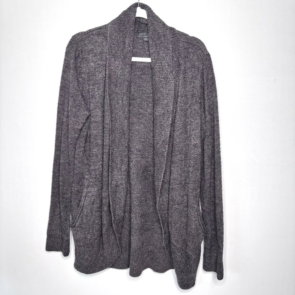 Barefoot Dreams CozyChic Lite Gray Cardigan Women's‎ Size L/XL Open Front